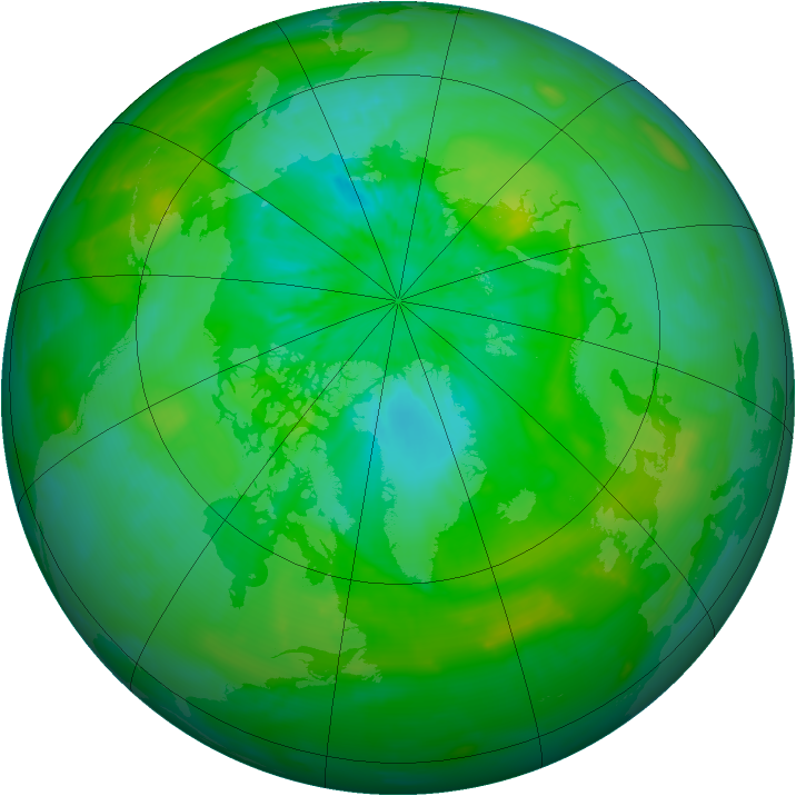 Arctic ozone map for 12 July 2012